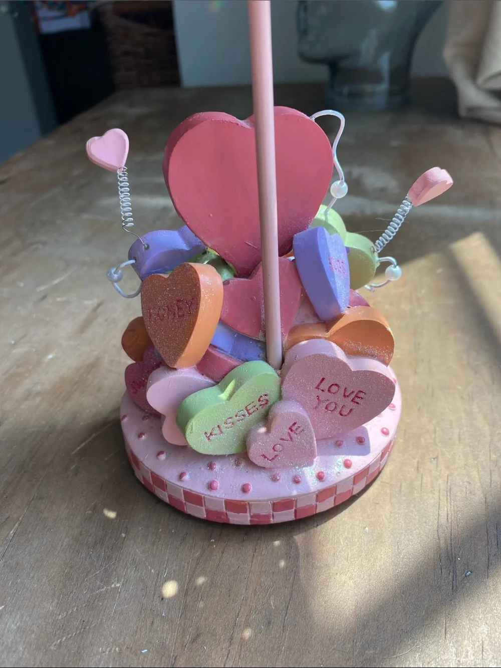 Pink Heart Candy Conversation Tealight Holder